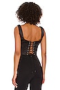 view 3 of 4 Satin Lace Up Bustier Top in Onyx