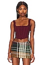 view 1 of 4 Knitted Corset Top in Maroon
