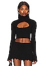 view 1 of 4 Pointelle Knit Turtleneck in Black