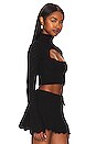 view 2 of 4 Pointelle Knit Turtleneck in Black