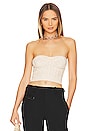 view 1 of 4 Cable Knit Bustier Strapless Top in Cream