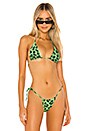 view 1 of 4 Leopard String Bikini Top in Green