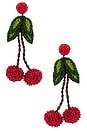 view 1 of 2 Cherry Earrings in Red