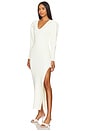 view 2 of 3 Strong Shoulder Maxi Dress in Cream