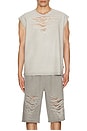 view 3 of 4 Sleeveless Distressed Sweater in Grey