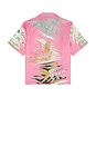 view 2 of 3 Printed Button Up Shirt in Pink