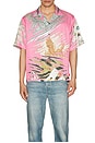 view 3 of 3 Printed Button Up Shirt in Pink