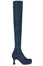 view 1 of 5 Woodstock Thigh High Boot in Dark Denim