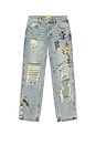 view 1 of 6 Doodle Distressed Denim Jeans in Indigo