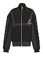 view 1 of 4 Crinkled Nylon Track Jacket in Black & Grey