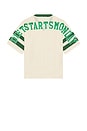 view 2 of 5 Knitted Mesh Jersey in Cream & Green