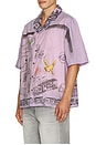 view 4 of 6 Doodle Button Up Shirt in Purple