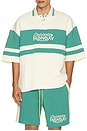 view 1 of 5 POLO FLEECE in Cream & Emerald