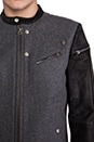 view 6 of 7 Baselt Moto Jacket w/Leather Sleeves in Grey