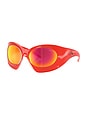 view 2 of 3 Oval Sunglasses in Red