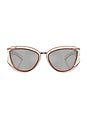 view 1 of 3 Cat Eye Sunglasses in White & Silver