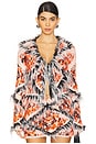 view 1 of 5 Faux Fur Detailed Cardigan in Red & Black
