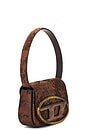 view 4 of 5 LOGO 인조 모피 숄더백 in Brown