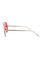 view 3 of 3 LUNETTES DE SOLEIL X KHLOE KARDASHIAN KOKO in Pale Gold & Red