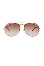 view 1 of 3 Koko Sunglasses in Gold & Taupe Rose Gradient Flash