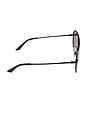 view 3 of 4 Imani Sunglasses in Black, Aubergine, & Silver Flash