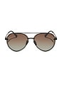 view 1 of 4 Lenox Sunglasses in Black & Brown Gradient Polarized