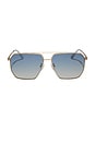 view 1 of 4 Berkely Sunglasses in Brushed Gold & Aegean Blue Gradient