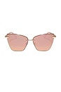 view 1 of 3 Becky V Sunglasses in Gold & Peach Mirror