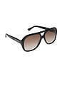 view 2 of 3 X For Love & Lemons Acetate Aviator Sunglasses in Black & Brown Gradient