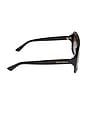 view 3 of 3 X For Love & Lemons Acetate Aviator Sunglasses in Black & Brown Gradient