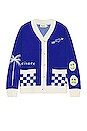 view 1 of 3 Checker Cardigan in Blue