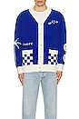 view 3 of 3 Checker Cardigan in Blue