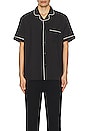 view 3 of 3 Poolside Retro Button Up Shirt in Black