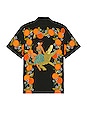 view 2 of 4 Tropical Orange Button Up Shirt in Black