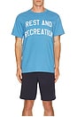 view 3 of 3 Rest And Rec Tee in Blue