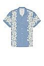 view 2 of 3 Tropical Floral Button Up Shirt in Blue
