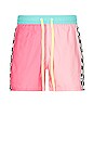 view 1 of 4 Beachside Checker Swim Short in Pink
