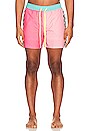 view 4 of 4 Beachside Checker Swim Short in Pink