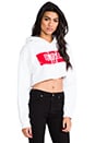 view 2 of 4 Statement Cropped Hoodie in White