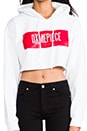 view 4 of 4 Statement Cropped Hoodie in White