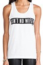view 4 of 4 Ain't No Wifey Tank in White