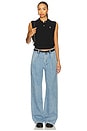 view 5 of 6 Blair Double Pleated Pant Jeans in Stone Wash Blue