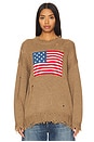 view 2 of 5 American Flag Sweater in Light Heather Brown