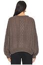 view 3 of 4 СВИТЕР ARAN in Medium Heather Brown