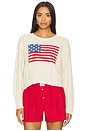 view 1 of 4 American Flag Easy Cable Sweater in Oatmeal