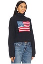 view 2 of 4 American Flag Cropped Turtleneck Sweater in Dark Navy