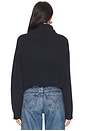 view 3 of 4 American Flag Cropped Turtleneck Sweater in Dark Navy