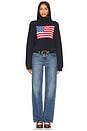 view 4 of 4 American Flag Cropped Turtleneck Sweater in Dark Navy