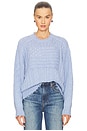 view 1 of 5 Oversized Cropped Shadow American Flag Sweater in Blue