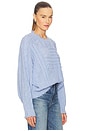 view 2 of 5 Oversized Cropped Shadow American Flag Sweater in Blue
